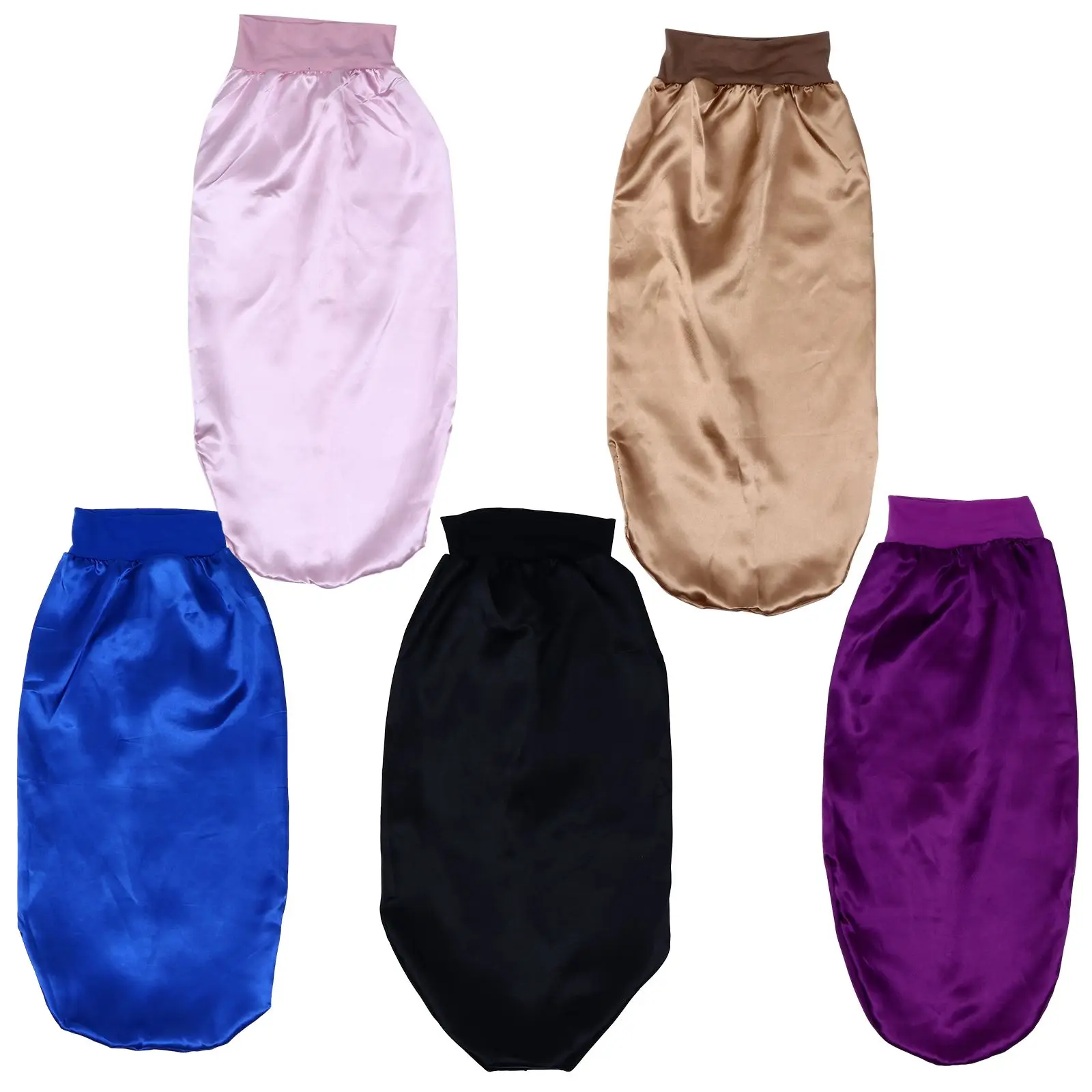 

Satin Lightweight Sleep Hat for Women with Elastic Band 5 Pcs Long Hair Care Soft Comfortable Fit Stable
