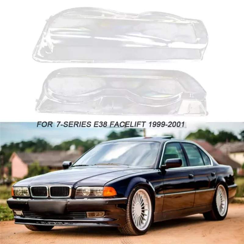 

1 пара автомобильных передних фар, абажур для BMW 7 серии E38 Facelift 1999-2001, крышка объектива фары 63128386953 63128386954