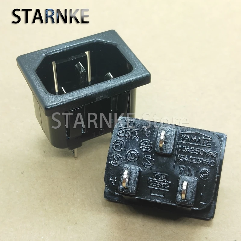 1PCS Pin-shaped Socket AP-300 Embedded AC Power Socket 250V 10A