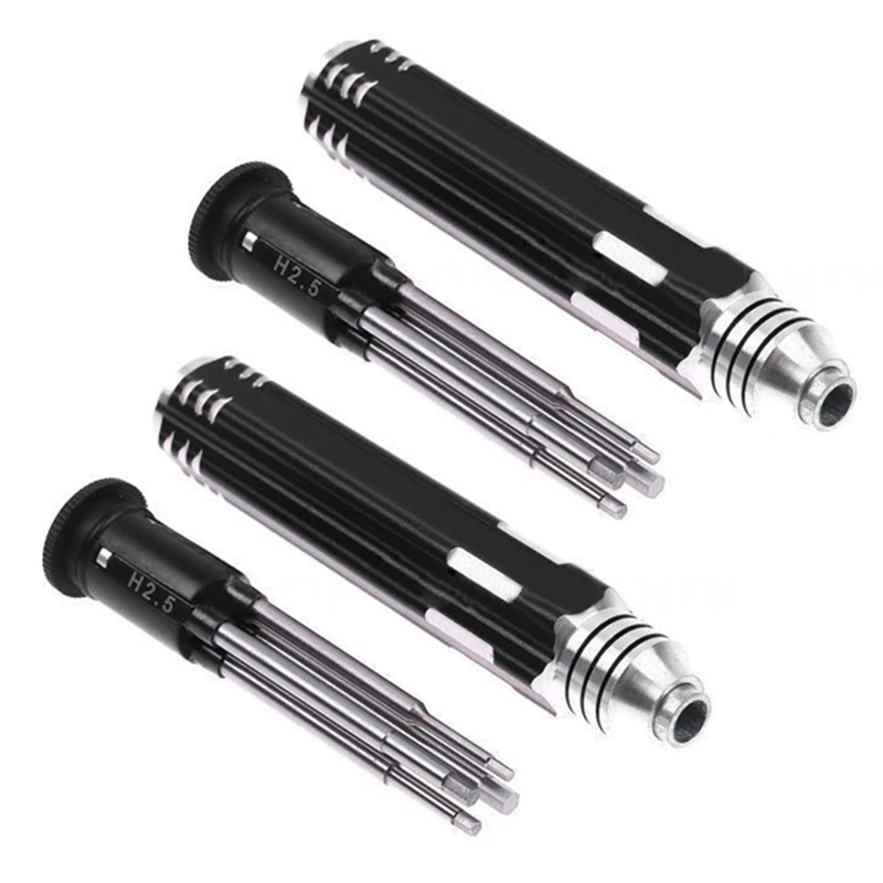 

Hot Sale 2X 4 In 1 Hexagon Head Hex Screw Driver Tools Set 1.5-3Mm Fr RC Helicopter Car