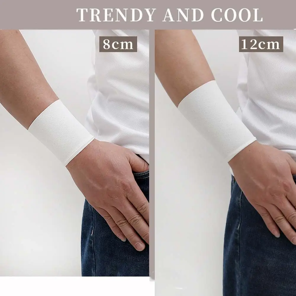 Penutup Pergelangan Tangan Elastis untuk Pria Wanita Unisex, Sarung Lengan Bersepeda, Sarung Lengan Sutra Es, Pelindung Matahari, Gelang Olahraga