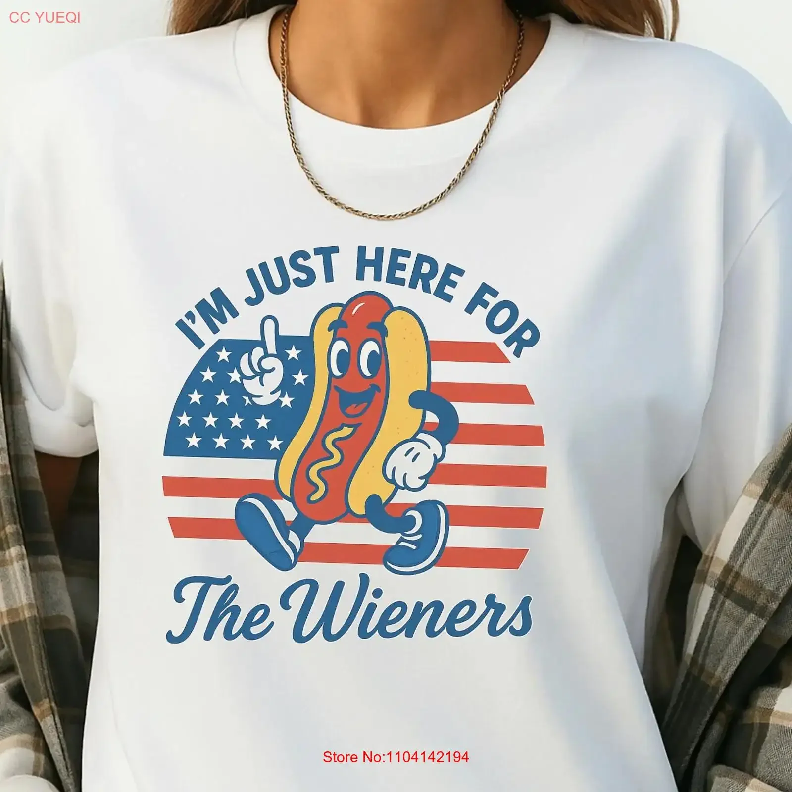 4th of July Just Here For The Wieners T Shirt Funny Hot Dog Independence Day Patriotic Retro America vintage Washed Breathable