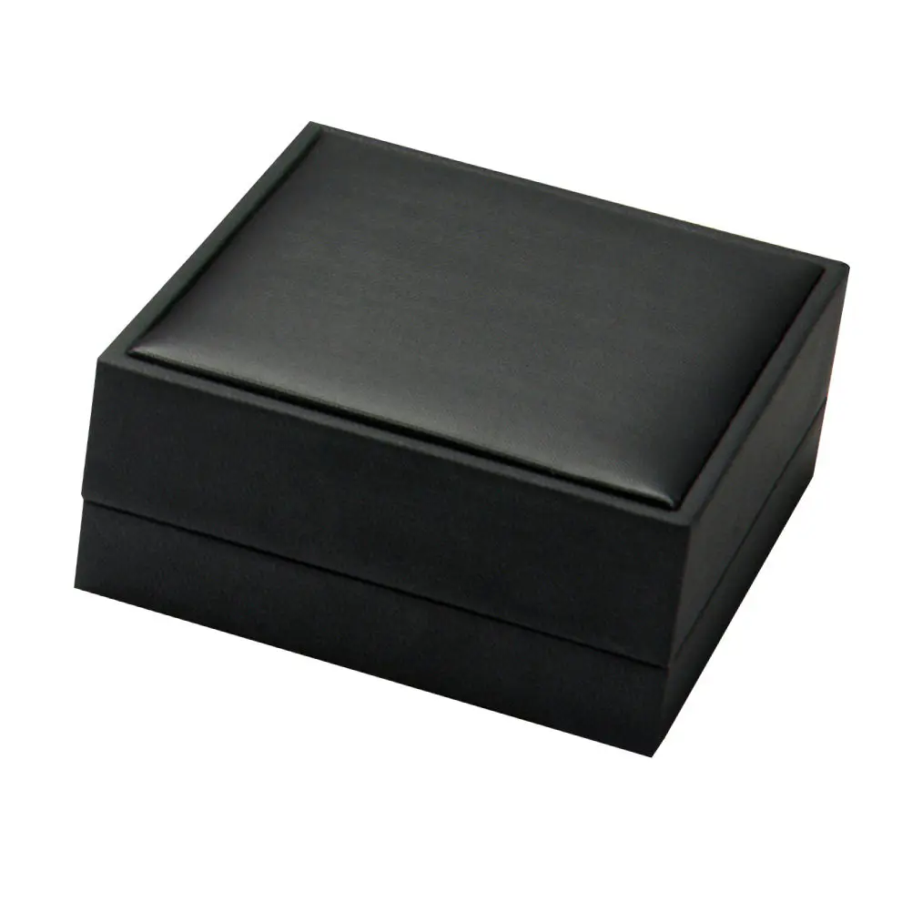 Premium Black PU Jewelry Box Flocking Interior Scratch Resistant Necklace Ring Earring Organizer Gift Box for Wedding