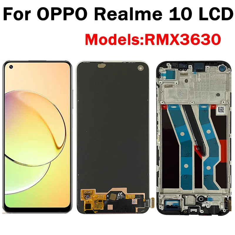 6.4 ”New AMOLED For Oppo Realme 10 RMX3630 LCD Display Screen Touch Panel Digitizer Assembly Realme 10 4G Display
