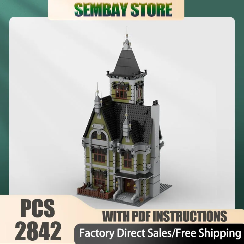 

Modular City Building Model ​Moc Building Bricks Modular Haunted House Technology Blocks Christmas DIY Toy Construction Gifts