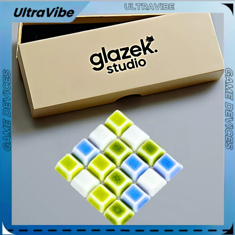 

Multi-Color Ceramic Keycaps WASD 4pcs Cherry Height Cracked Version Engraving Mechanical Keyboard Computer Office Accessories