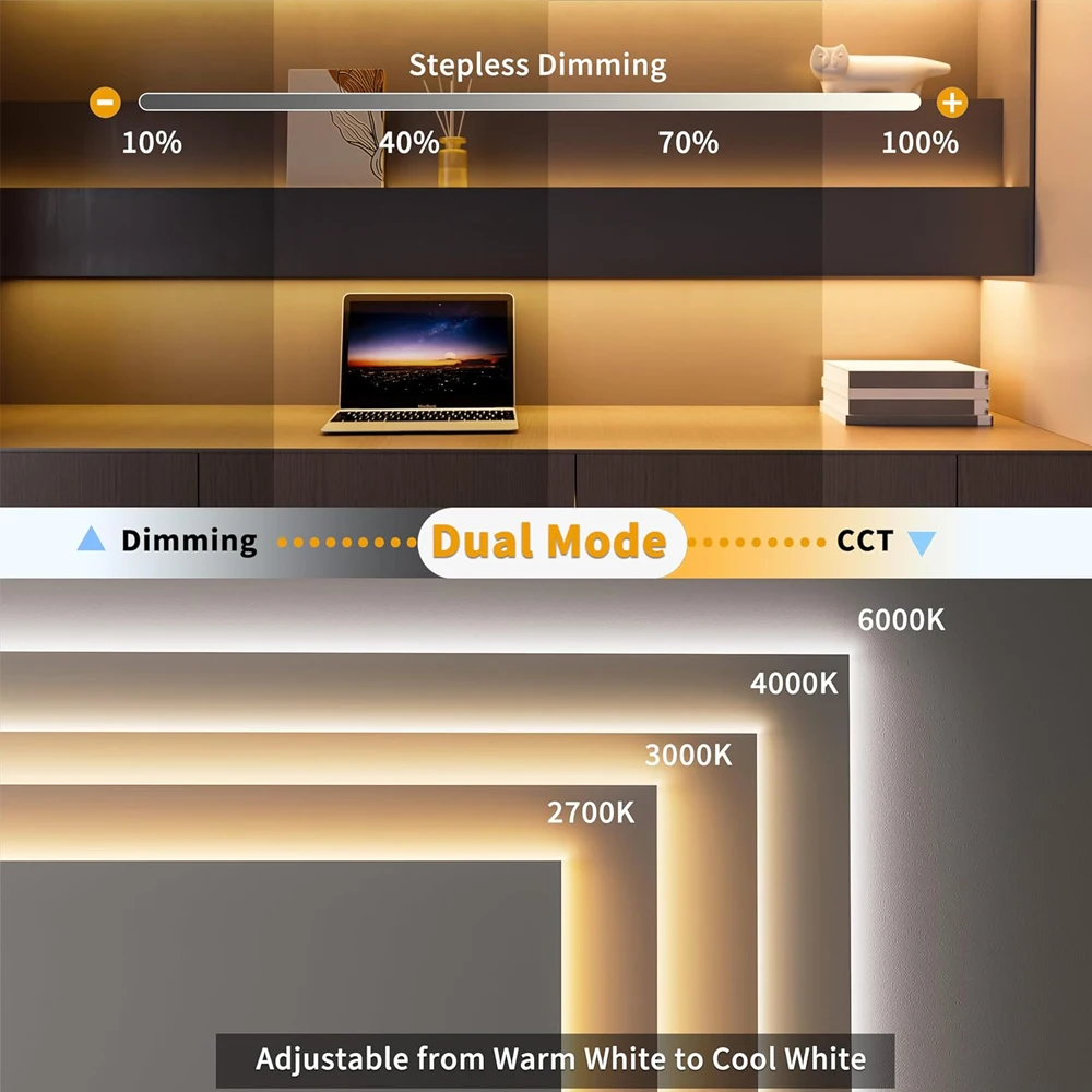 CENFANYA  Single Color+CCT LED Controller PMW 16KHz Dimmer Dimming Noiseless 336W High Output 2-in-1 LED Controller Driver