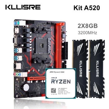 A520 Ryzen 5 3500 DDR4 8GB ×2 計 16GB Kllisre A520 Motherboard kit AMD Ryzen R5 5500 cpu DDR4 16GB