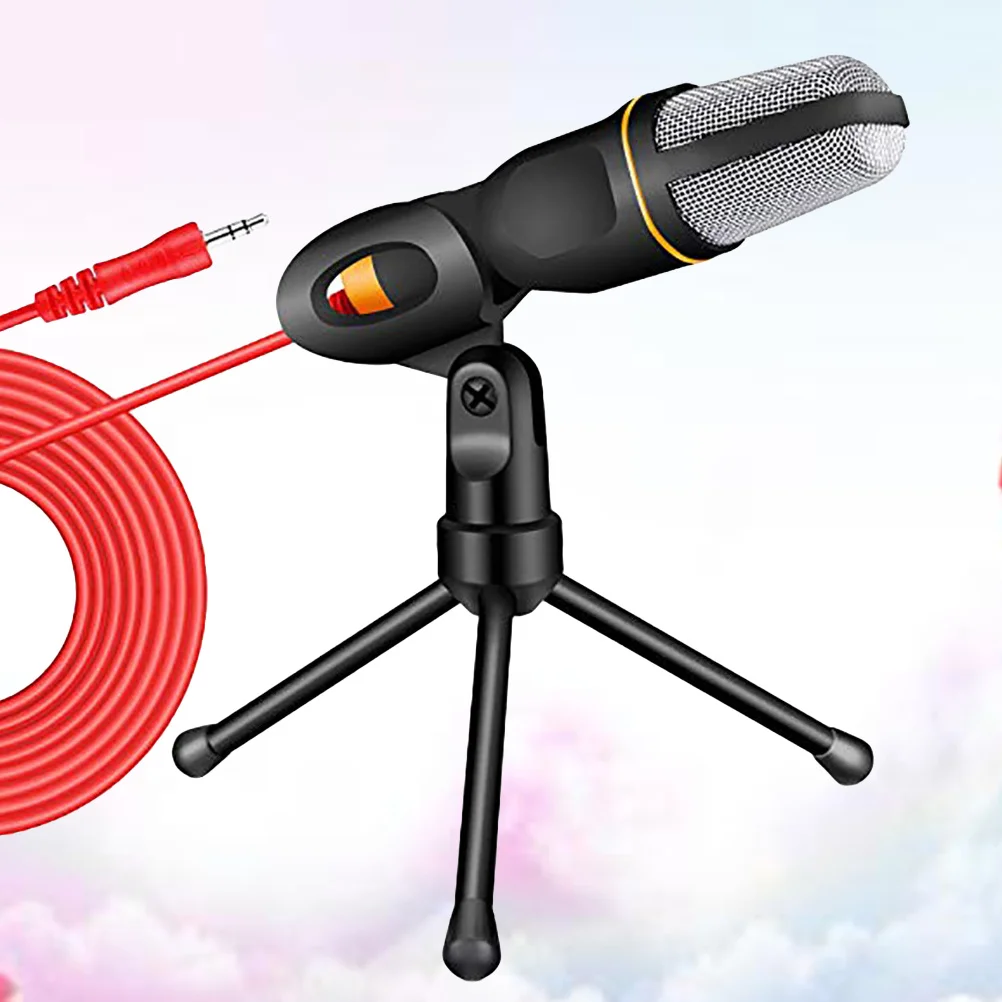 

Voice Microphone With Tripod Stand Holder For Live Streaming Video Chat Makeup Recording Use Black Microphone