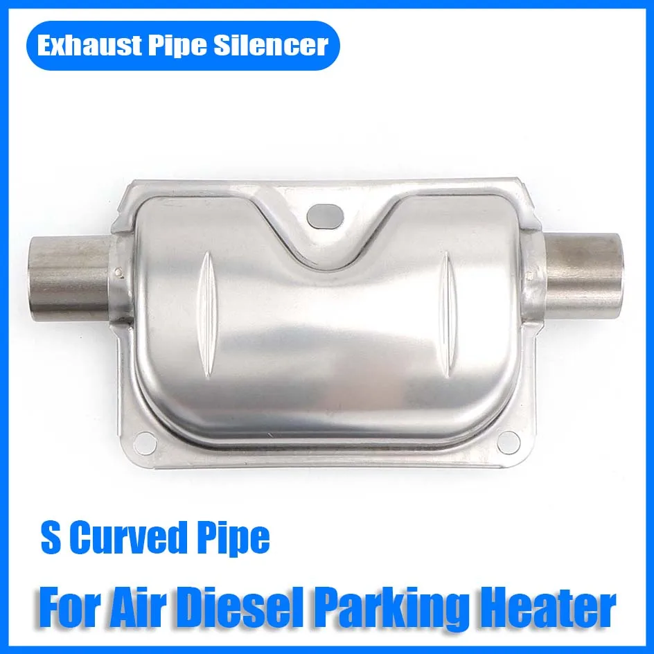 24mm Muffler Silencer S Curved Line Air Diesel Parking Heater Exhaust Pipe Stainless Steel For Car Truck Camper Caravan Garage