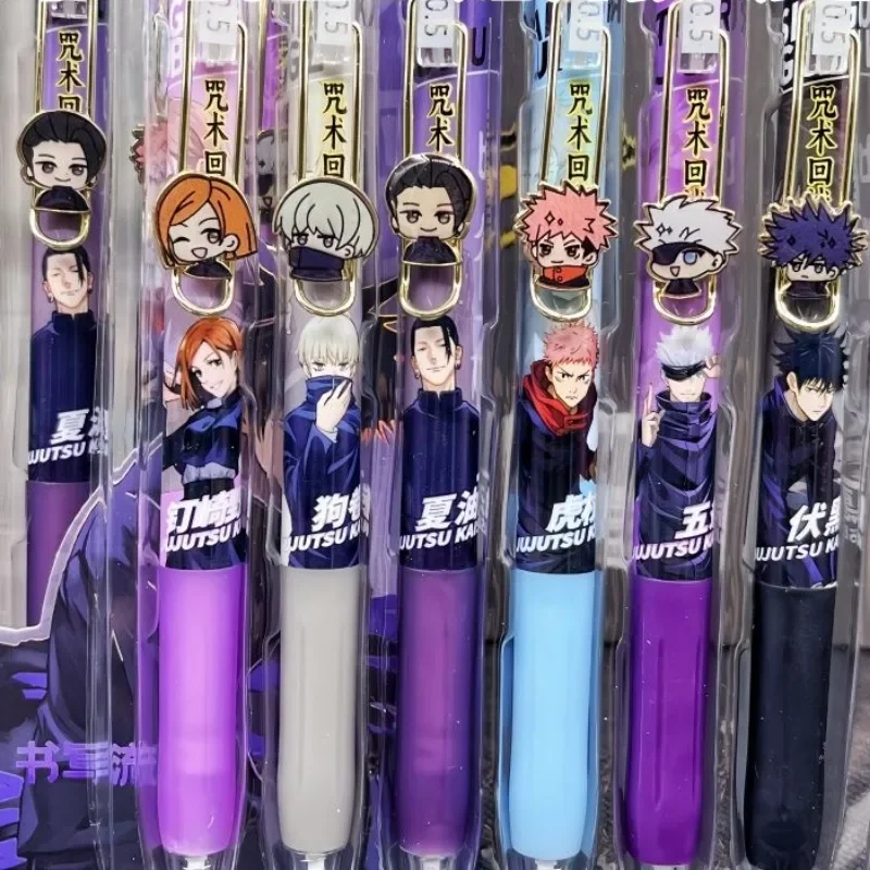 6 قطعة Jujutsu Kaisen جل أقلام أسود 0.5 مللي متر أنيمي جوجو ساتورو الصحافة القلم طالب القرطاسية الكرتون الكتابة امتحان اللوازم المدرسية #5