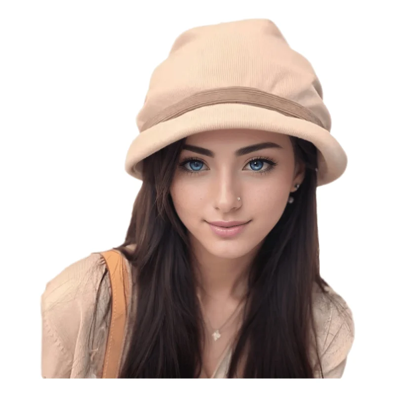 Retro Solid Color Corduroy Bucket Hat Outdoor Fashion Hepburn Style Stacked Hat Soft Skin Friendly Windproof Fisherman's Hat