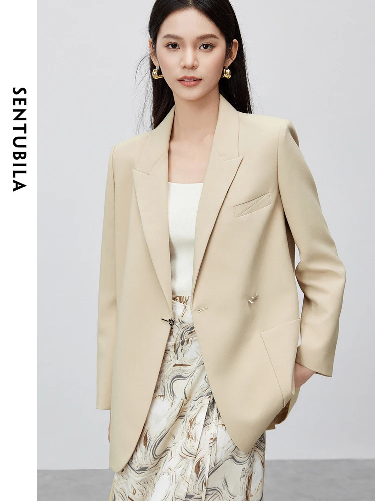 SENTUBILA Tailoring Blazer Women 2024 Spring Fall Fashion Trend Elegant Tailor Suit Jacket Wear To Work Women Clothing 133X49864