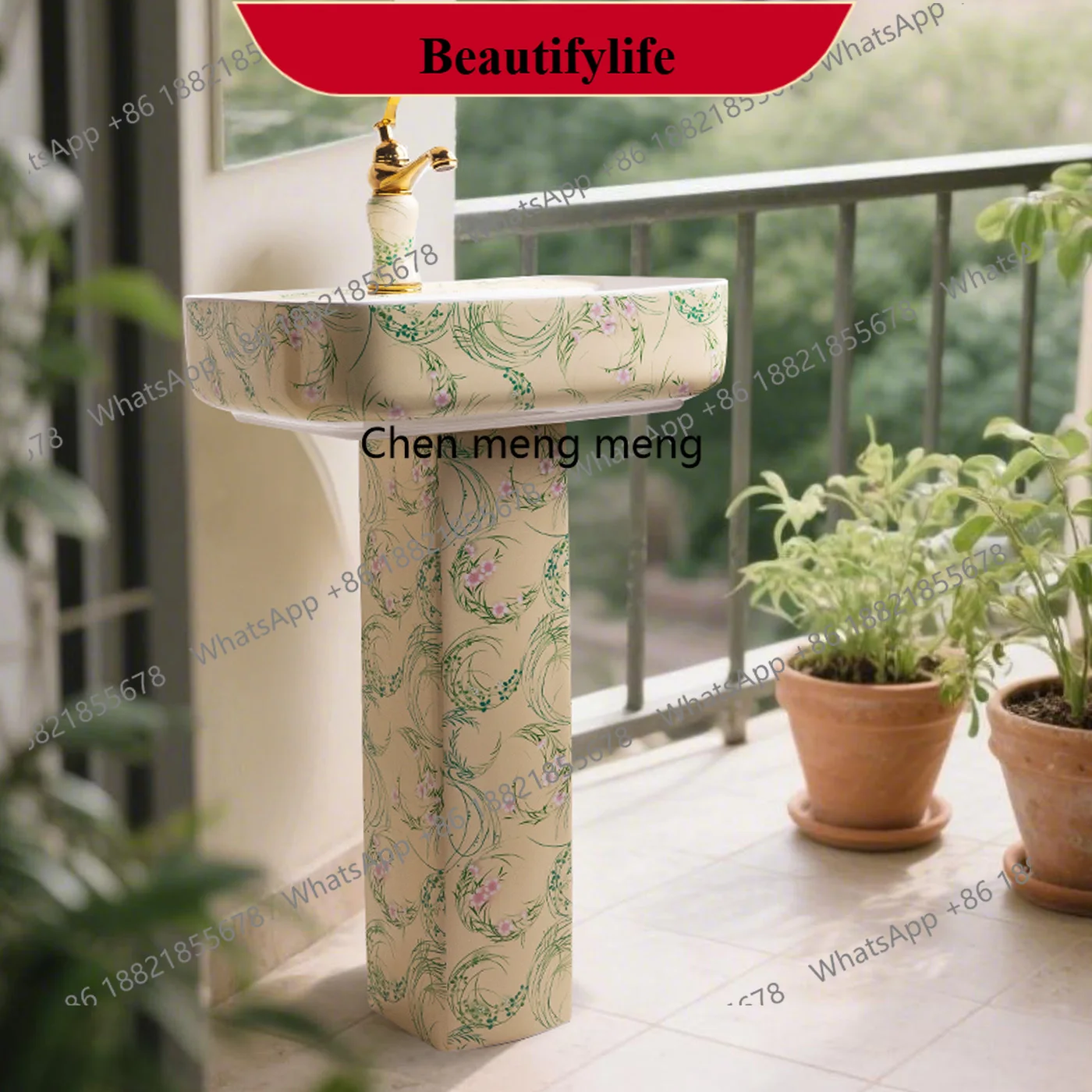

Outdoor vertical sink Column type, balcony sink Column basin Bathroom washbasin