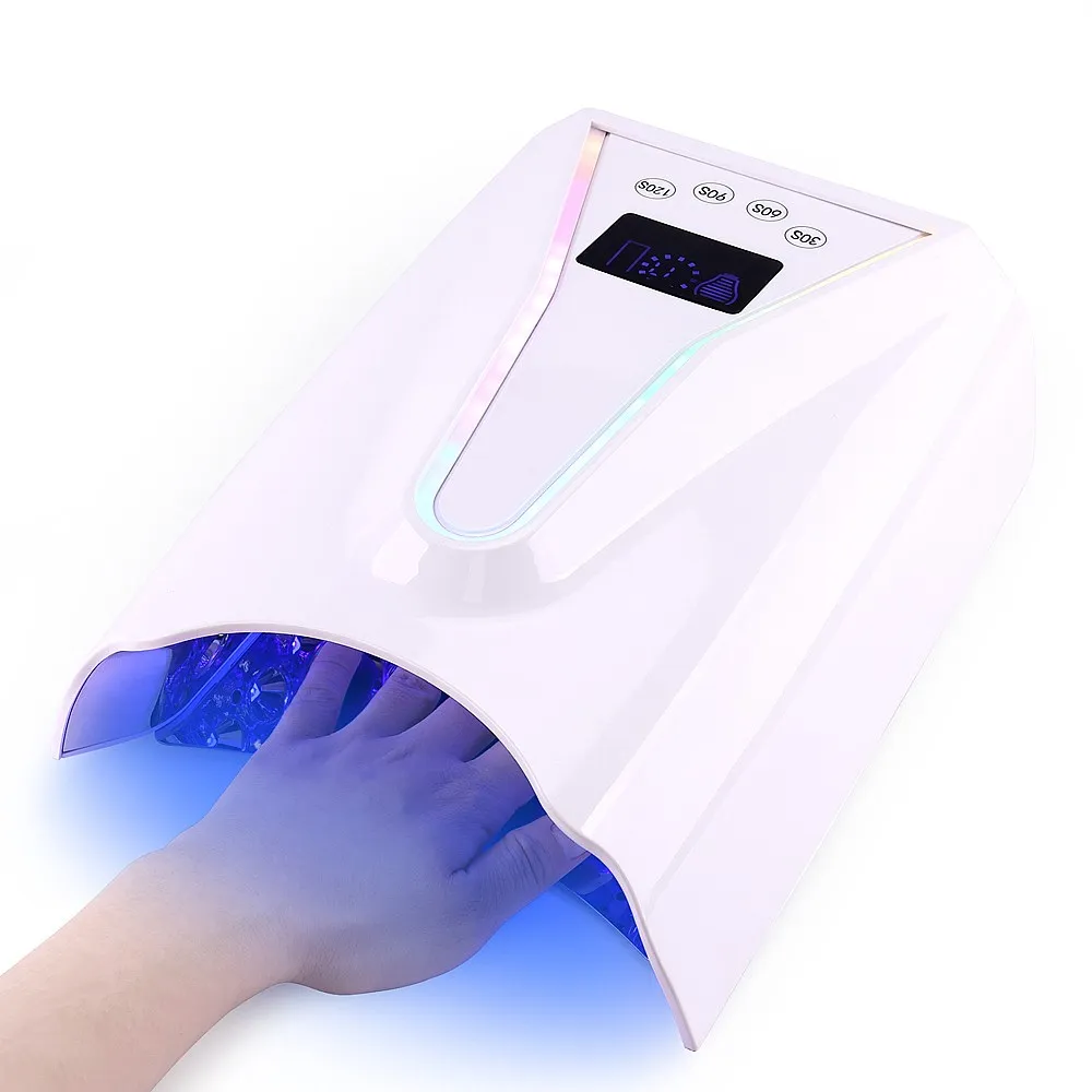 Wholesale 128W Cordless LED Nail Lamp Custom Logo Professional Fast Drying UV Light Box Packaging