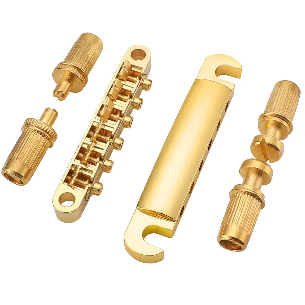 Vintage LP Gitarrenbrücke und Saitenhalter Set Gitarrenbrücke Locking Tune-O-Matic TOM für LP E-Gitarre Teile Zubehör