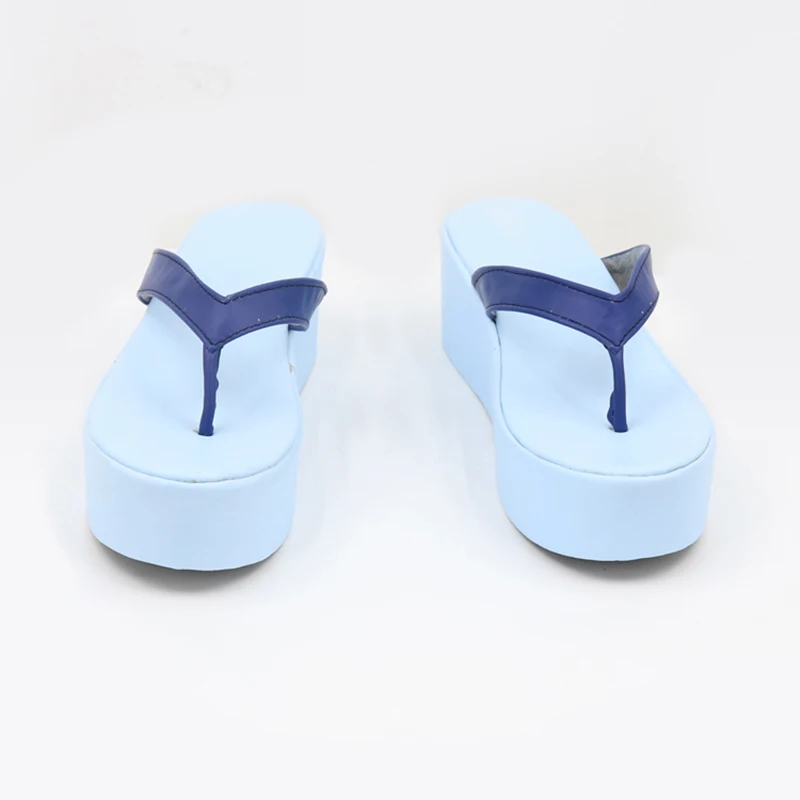 Anime VTuber Gawr Gura Cosplay Shoes Faux Leather Flip Flop Role Play Accessories For Women Girls