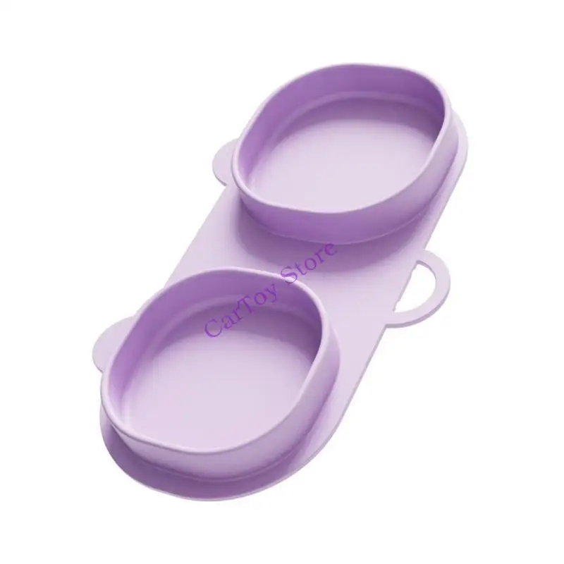 طبق طعام للأطفال مصنوع من السيليكون المقاوم للحرارة ومقصورة مزدوجة لتغذية الرضع #5