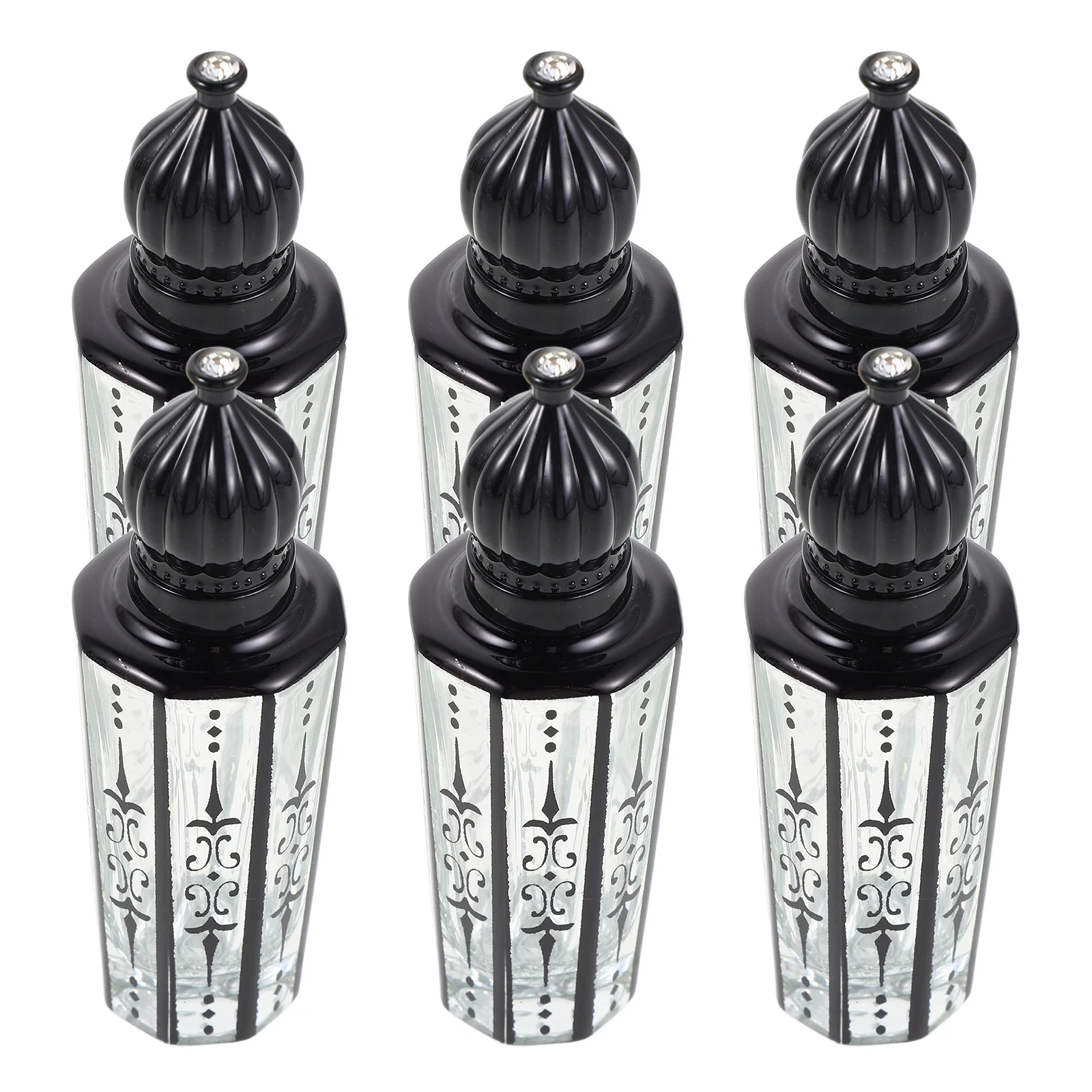

6Pcs Black Glass Perfume Roller Bottles 15ml Portable Roll on Bottles Refillable Essential Oil Aromatherapy Travel
