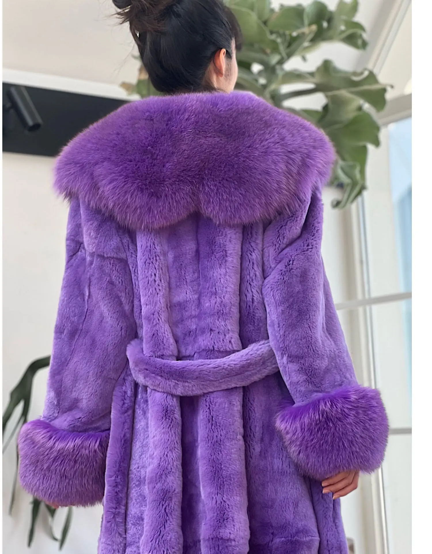 Women's Parker Winter Fur Warm Large Size Solid Color Fur & Faux Fur Women New Casual Long Sleeve Temperament Women Fur Coat Y72