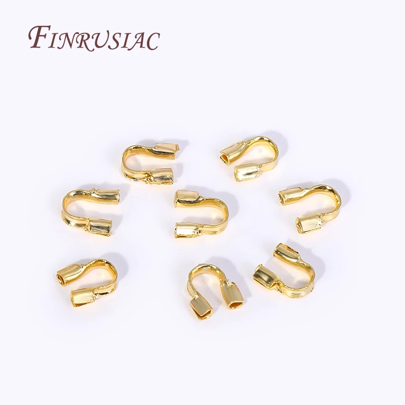 100 Teile/los 18K Gold Überzogene Draht Schutz Für Schmuck, Draht Schutz Wächter Protektoren Schleifen U Form Anschlüsse Zubehör – Detail 18