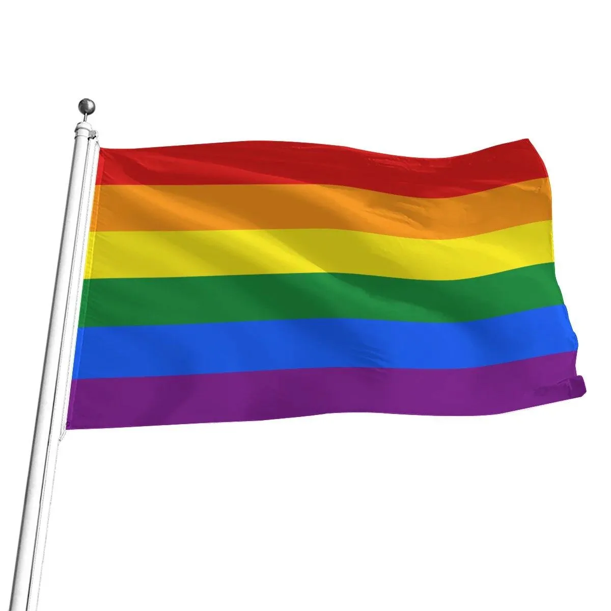 Pride Flag, 5 Sizes Rainbow LGBTQIA2S+ Flag for Pride Marches, Flagpole & Wall Hanging Decor, Free Worldwide Shipping