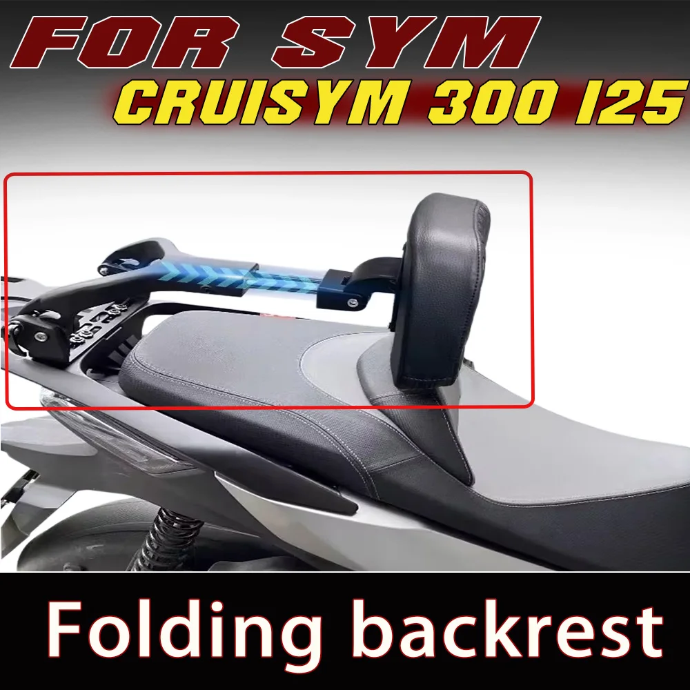 Retractable Rear Passenger Backrest Adjustable Foldable Riding Waist Protection Cushion Fit SYM CRUISYM 300 125