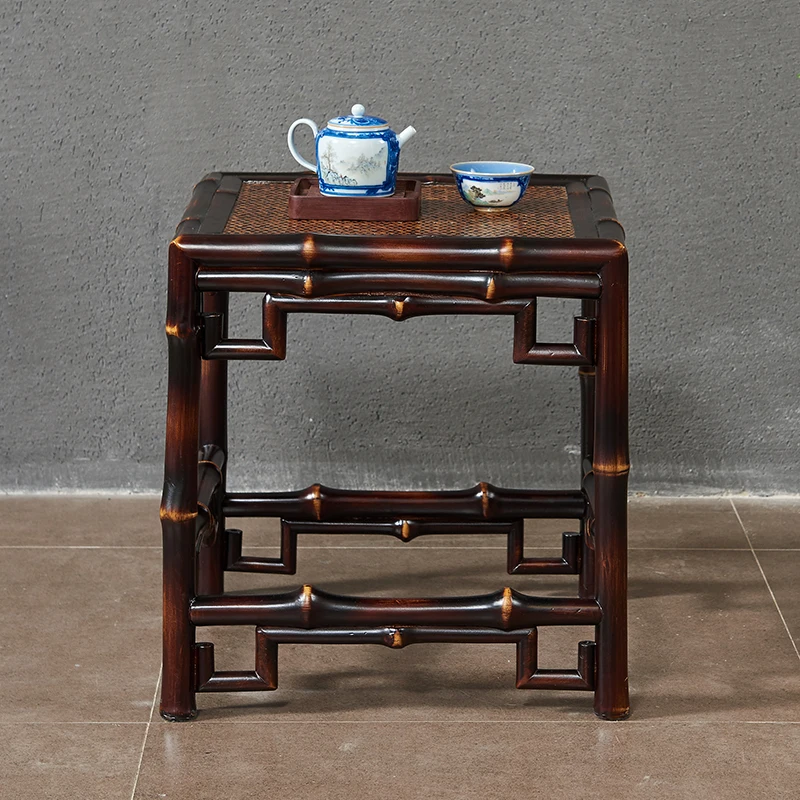

tea table seat and stool dual-purpose Chinese-style household dining table and chair combination square stool black desktop