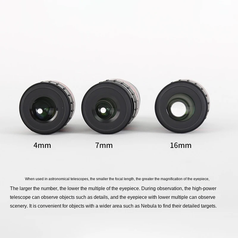 82 Degree Eyepiece 1.25 Wide Angle Telescope Lens Focal Length 4/7/16mm Astronomical Telescope Accessories High Power Eyepiece