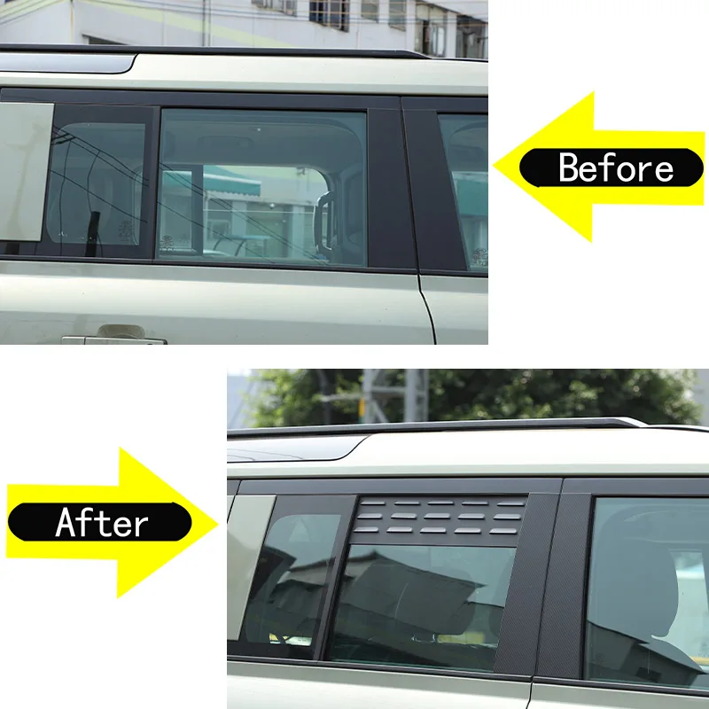 For Land Rover Defender 110 2020-2023 Aluminum Alloy Car Rear Side Window Ventilation Panel Decoration Modification Accessories