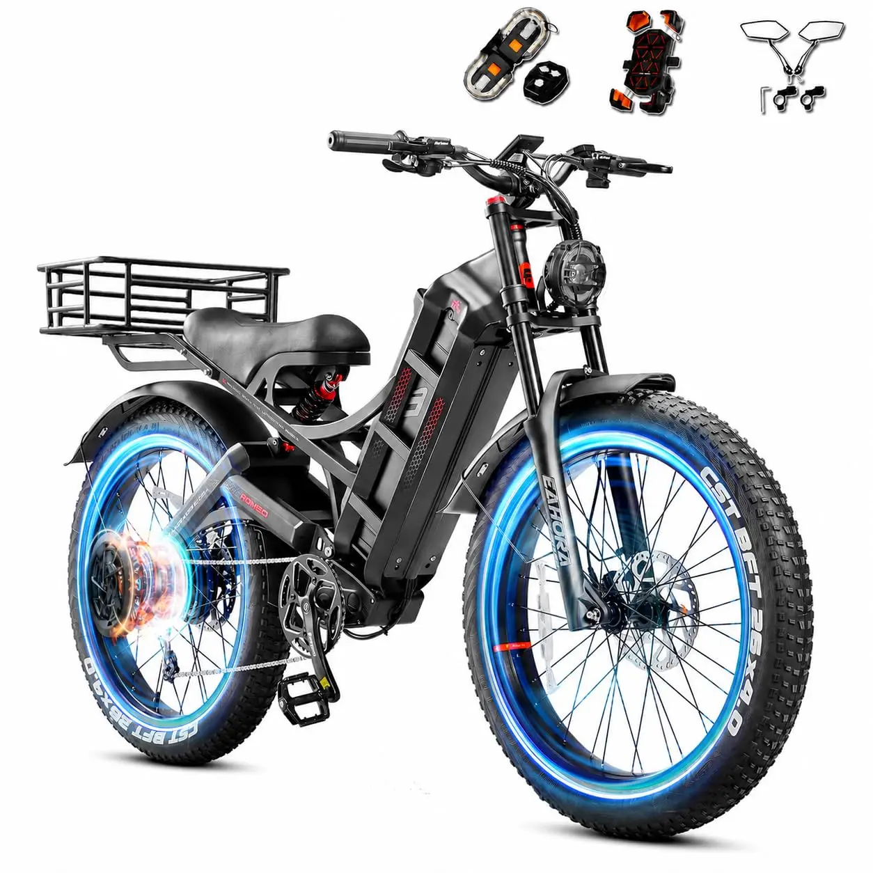 1600W 48V 60AH 200Miles Electric Bike for Adults, 26
