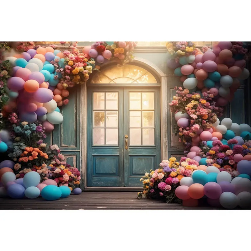 Красивые цветочные фоны для фотосъемки цветы двери воздушные шары Декор портреты для девочек и взрослых Фото фоны для фотостудии