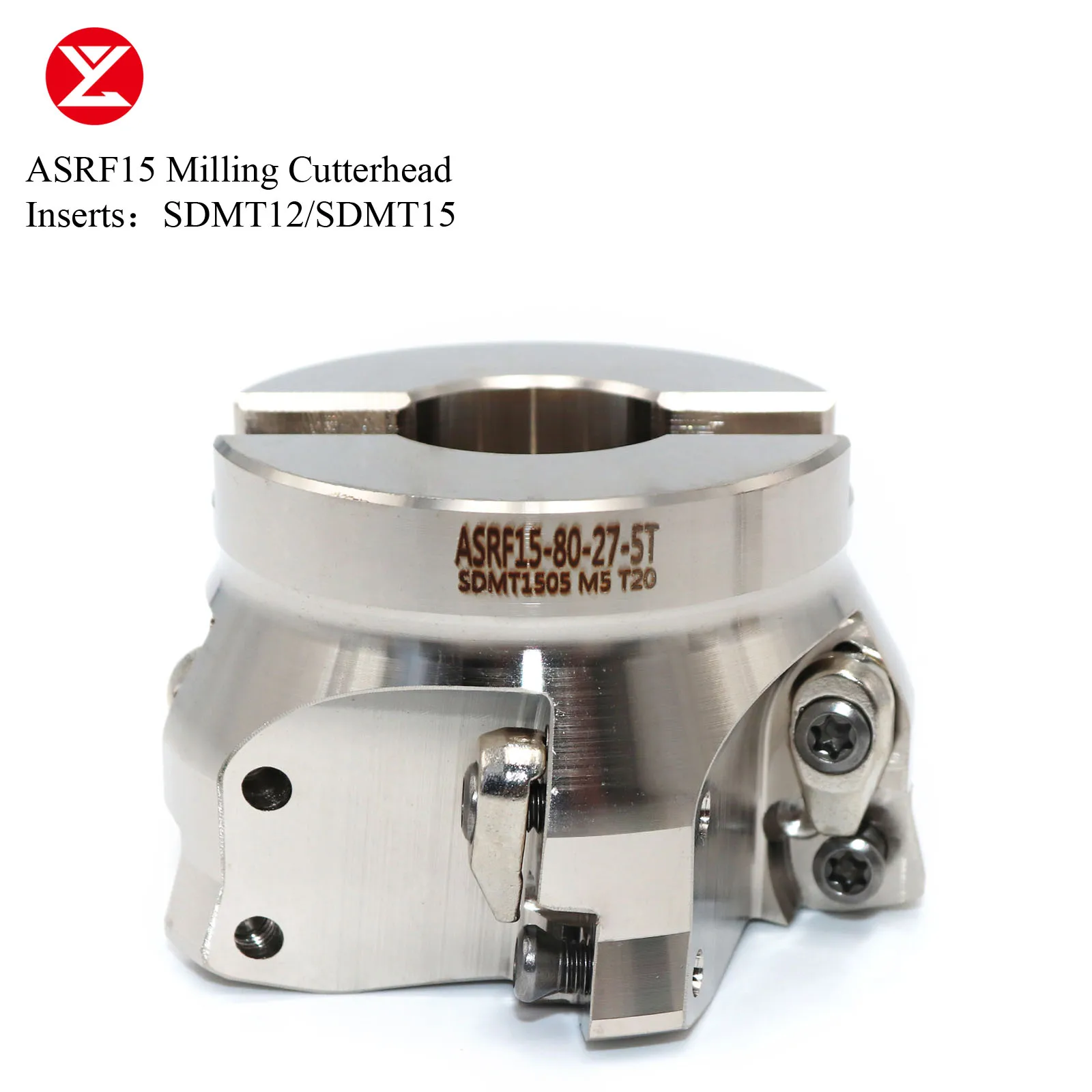 Fast Feed Surface Milling Cutter Head, ASRF12 ASRF15 inserções, 50mm, 63mm, 80mm para SDMT12 SDMT15