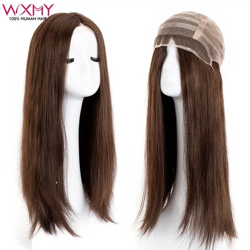 Swiss Lace Front Medical Wig Cap Hairpieces Long Straight Human Hair Wigs For Women 100% Chinese Cuticle Hand Tied Women Wig