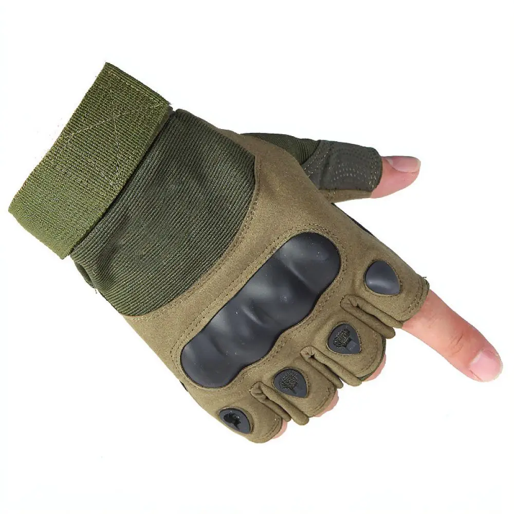 Outdoor Tactical Half Finger Gloves For Men Cycling Motorcycle Riding Protective Gear Anti Slip Shockproof Breathable