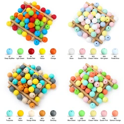 20pcs 15mm Silicone Beads Baby Round Teething Beads Teether Food Grade DIY Pacifier Chain Baby Molar Toy Necklaces Accessories