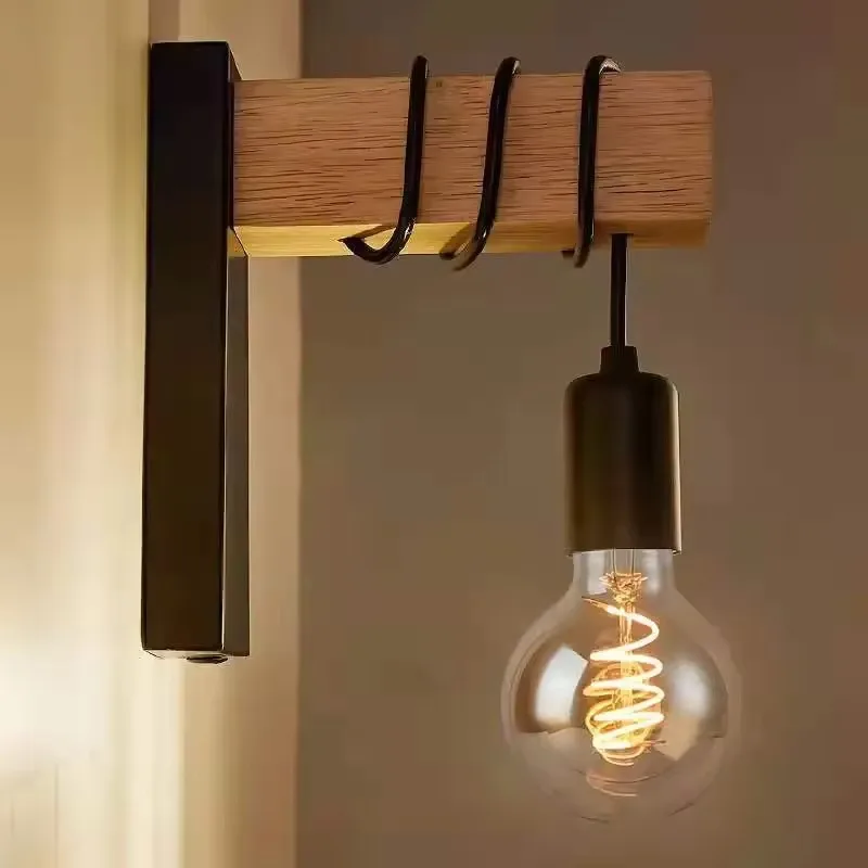 

Modern Minimalist Indoor Wall Light Wood Wall Lamp E27 Lamp Home Sconce Lights Lighting Outdoor Decor Stair Light Bedroom Light