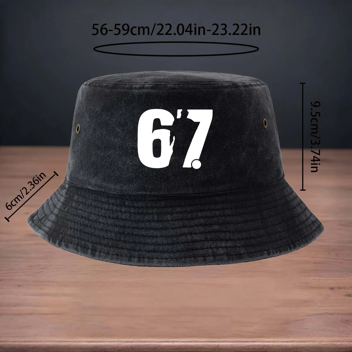 High-Quality Printed White Number 67 Pattern Fisherman Hat Bucket Hat Casual Hat Fishing Hat Bucket Hat Trawler Hat Truck Driver