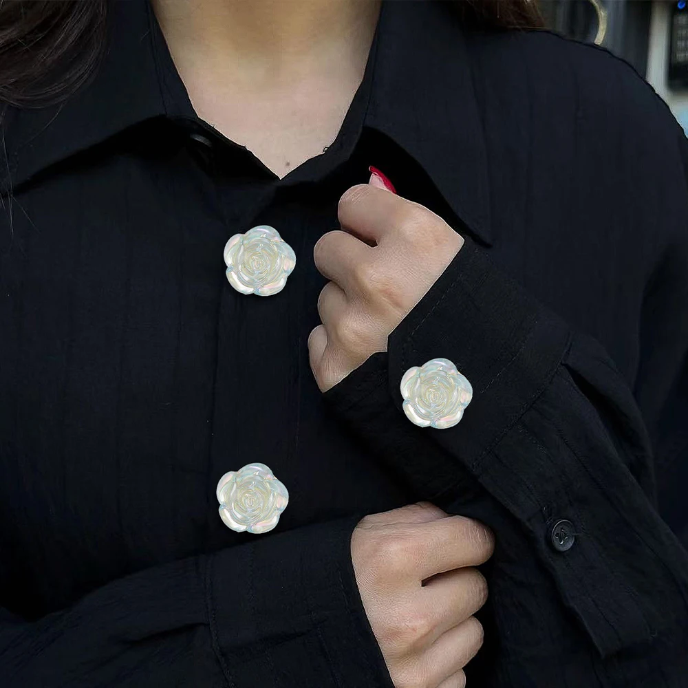 2Pcs/Set Funny Womens Mes Shirt Resin Flower Button Cover Clasp Free Shipping