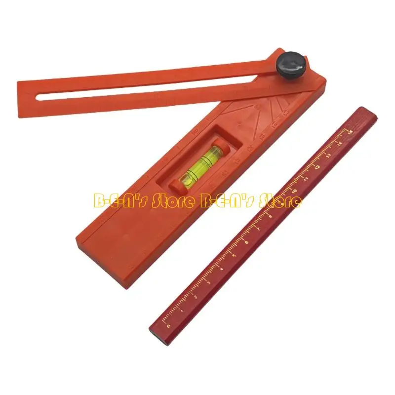 Y1AD Ergonomic Carpentry Leveling Gauge Plastic Construction Foldable Depth Measuring Ruler For Workshop Efficiency