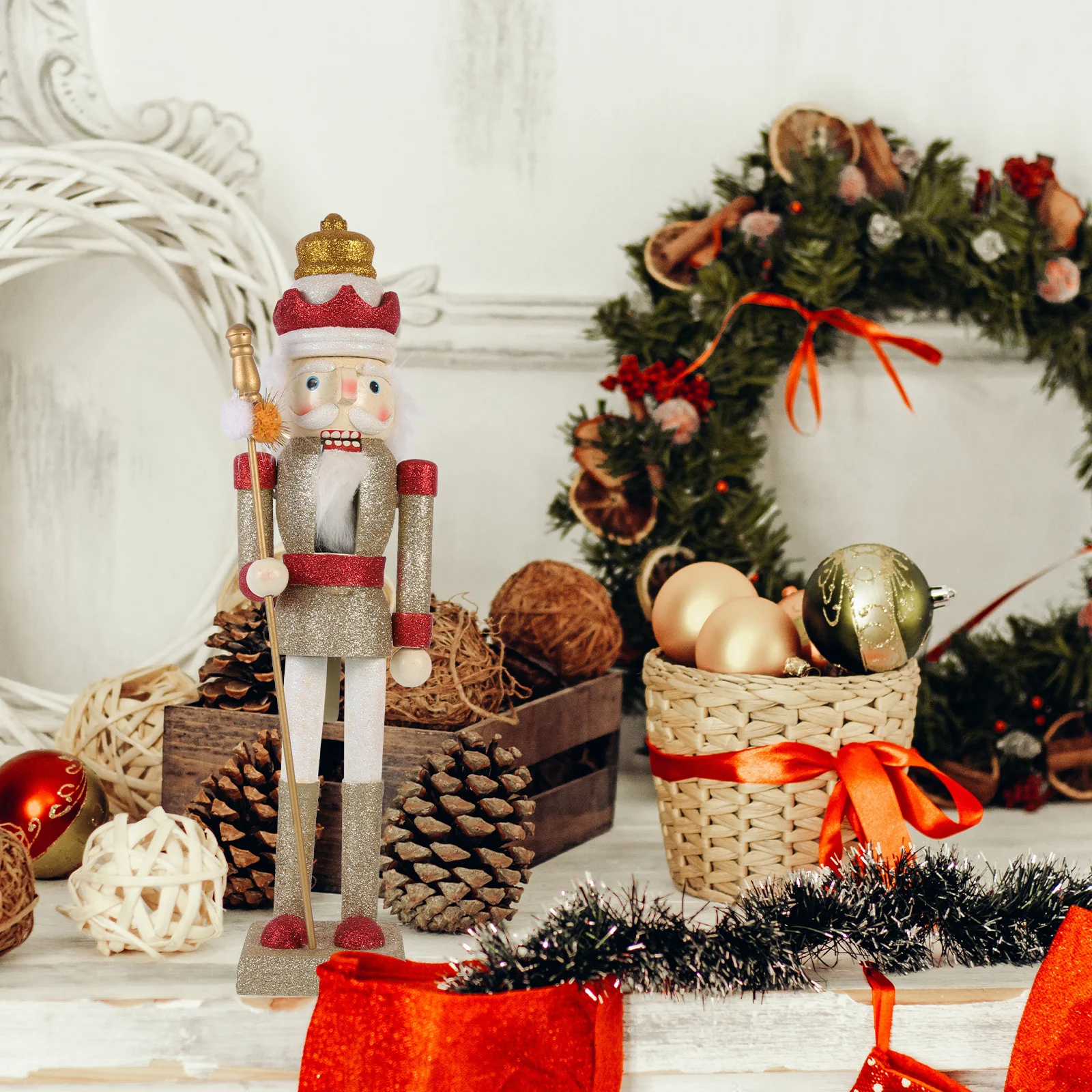 

Wooden Nutcracker Soldier Christmas Decor Xmas Ornament Craft Desktop Gift Nutcracker Soldier Decor Xmas Table Ornament