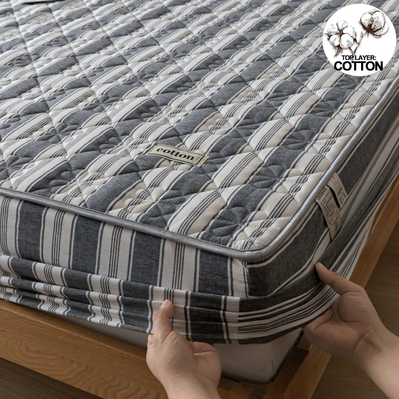 A-Class Antibacterial Washed Cotton Mattress Cover - Soft, Quilted, Hypoallergenic for a Health-Conscious Sleep Sanctuary