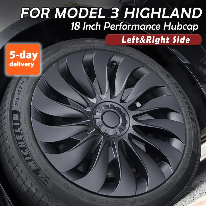 

4PCS HubCap for New Tesla Model 3 Highland 2024 Performance Replacement 18 Inch Wheel Cap Automobile Full Rim Cover Accessories