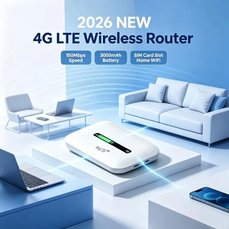2026 NEW 4G LTE Wireless Router 150mbps 3000mAh Mobile Hotspot with SIM Card Slot WiFi Internet Router for Home Office Travel