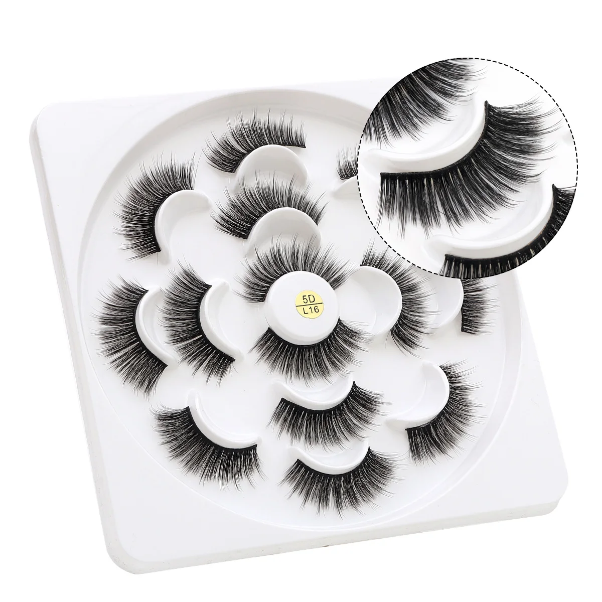 7 คู่ Mink False Lashes Wispies Fluffy 5D ปลอมขนตาปลอมขนตาหนานุ่มธรรมชาติยาว Faux Eyelash แต่งหน้า