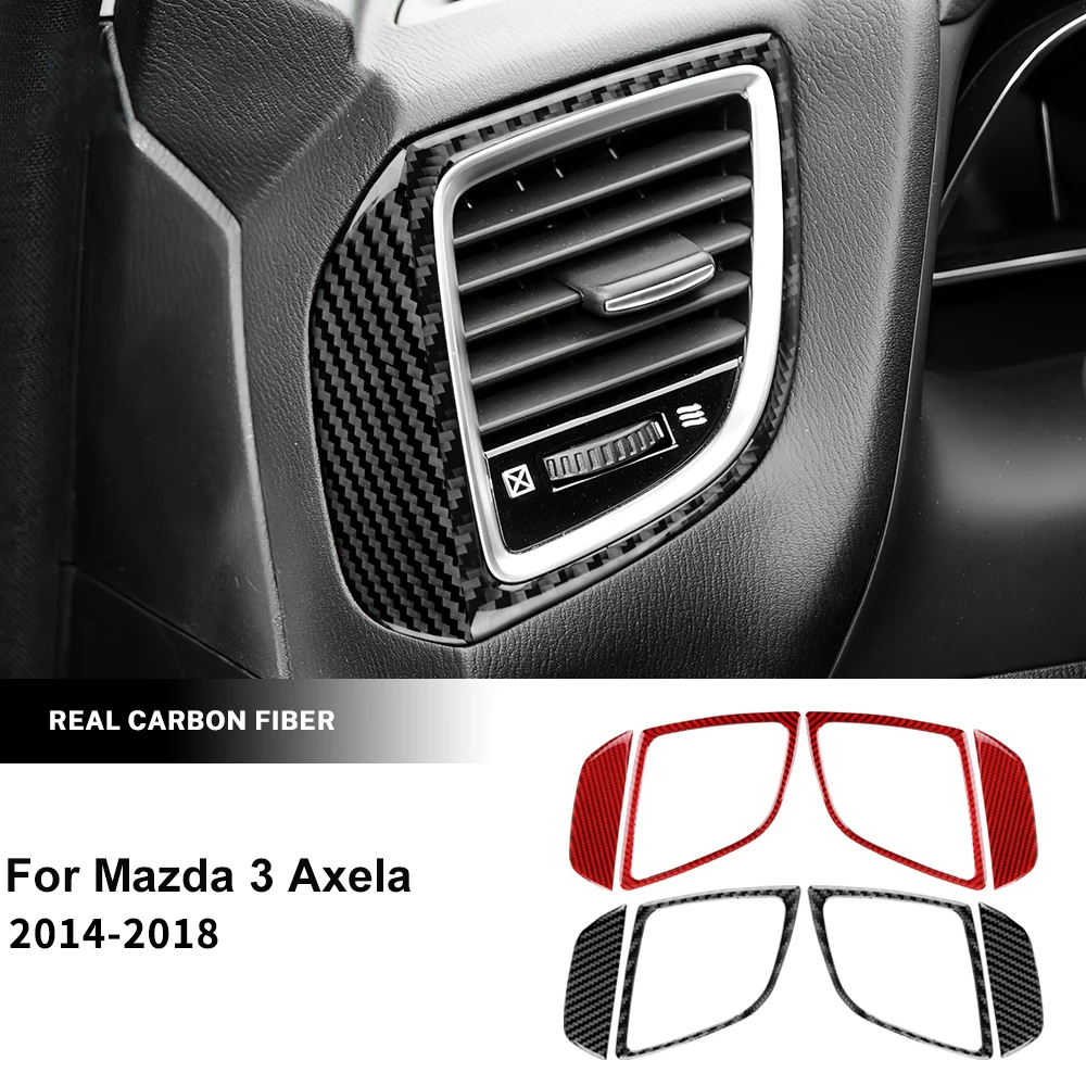 

Real Carbon Fiber Center Console Side Air Outlet Cover Trim Stickers for Mazda 3Axela 2014-2018 Car Interior Accessories Upgrade