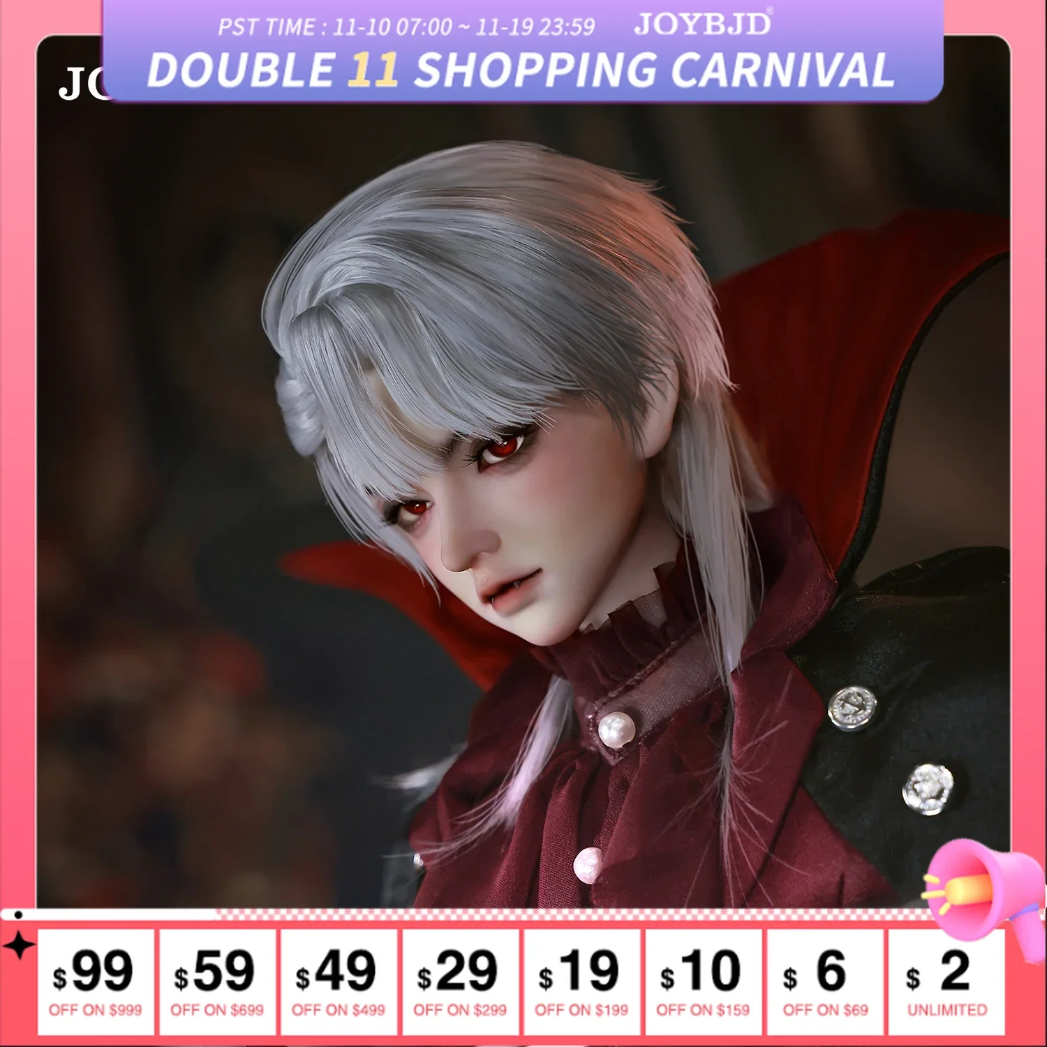 

Prefered Warehouse Shipping Joybjd Feli 1/4 Bjd Doll with Bailang Body European Vampires Leader Sytle Fullset B Resin Toy