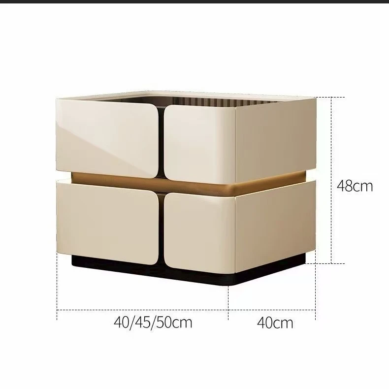 طاولة سرير خشبية ذكية حديثة عالية الجودة مزودة بتقنية البلوتوث وصوت مزدوج وثلاثة ألوان شحن لاسلكي ذكي من المصنع مباشرة #5