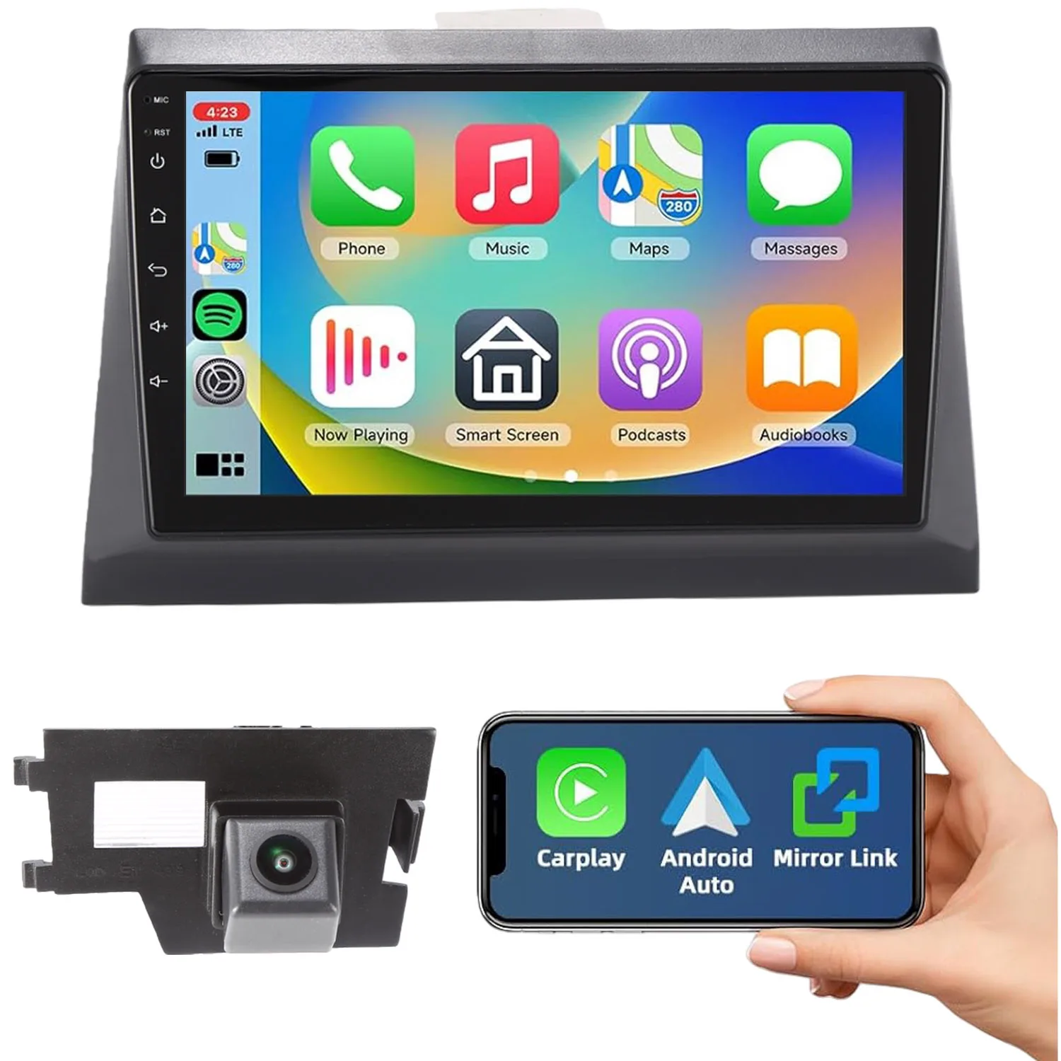 Android Auto Car radio Carpaly GPS Navigation+HD camera For Chrysler PT Cruiser 300 300C Jeep Grand Compass Patriot Commander