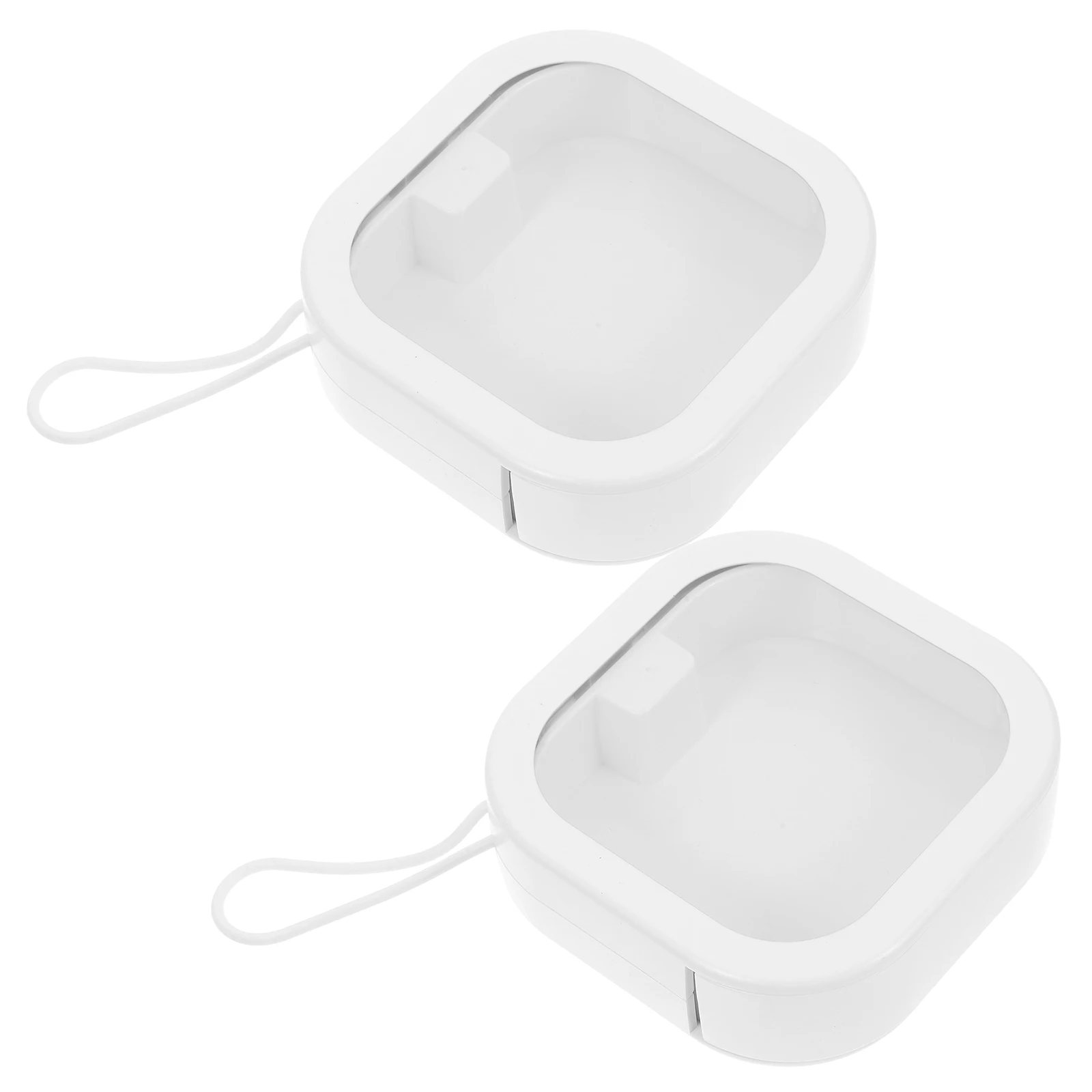 

2pcs Hair Band Storage Box Tie Holder Organizer Ties Travel Container Portable Desktop White Color Easy Operation Good Seal